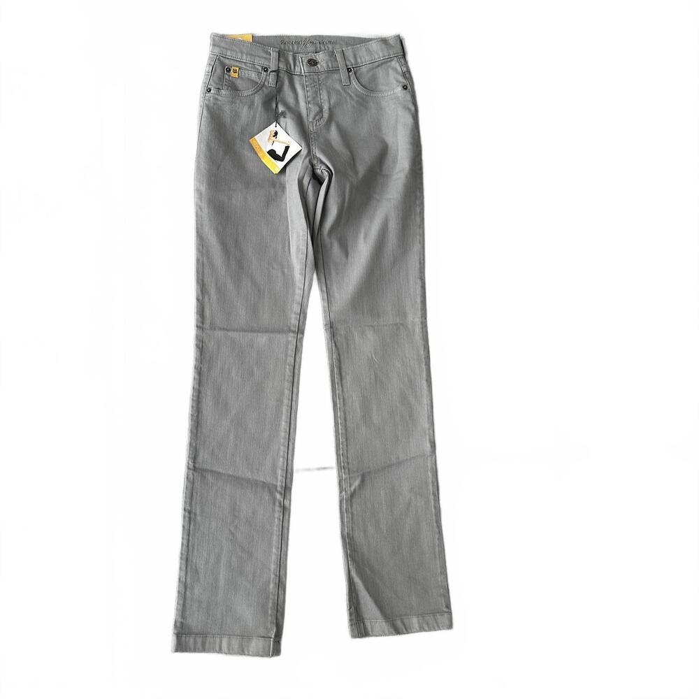 NWT Second Yoga Jeans Women's High Rose Straight Slim Grey Jeans - Size 27
